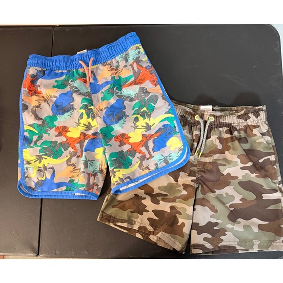 wonder nation Other - Wonder Nation Swim Trunks Boys Size 8 Dinosaur and Camo 2 Pack Set